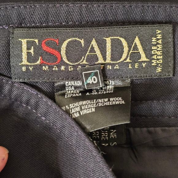 Escada Vintage 1980's 100% Wool Pencil Skirt in Black Size 40 - Picture 2 of 5